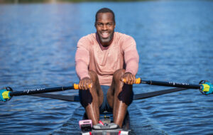 Aquila Abdullah rowing.